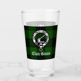 Scottish Clan Gunn Wappen Abzeichen und Tartan Glas