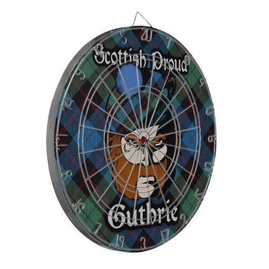 Scottish Clan Guthrie Tartan Dartboard Dartscheibe (Vorderseite Links)