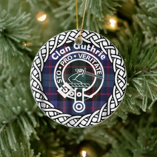 Scottish Clan Guthrie Tartan und Wappen Keramik Ornament (Baum)
