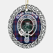 Scottish Clan Guthrie Tartan und Wappen Keramik Ornament (Links)