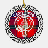 Scottish Clan Haig Tartan und Wappen Keramik Ornament (Vorne)