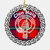Scottish Clan Haig Tartan und Wappen Keramik Ornament (Hinten)