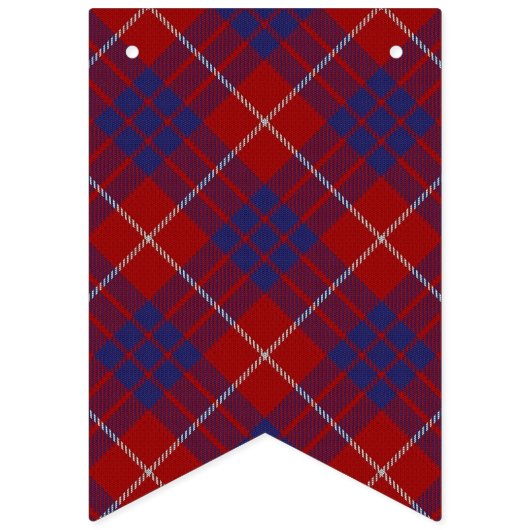 Scottish Clan Hamilton Red und Blue Tartan Wimpelkette (Erste Fahne)