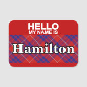 Scottish Clan Hamilton Tartan Kariert Namensschild (Vorderseite)