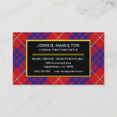Scottish Clan Hamilton Tartan Kariert Visitenkarte (Vorderseite)