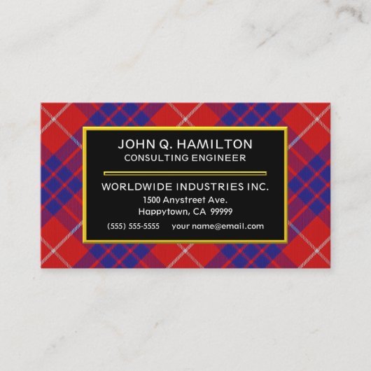 Scottish Clan Hamilton Tartan Kariert Visitenkarte (Vorderseite)