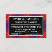 Scottish Clan Hamilton Tartan Kariert Visitenkarte (Vorderseite)