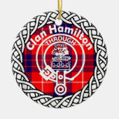 Scottish Clan Hamilton Tartan und Wappen Keramik Ornament (Vorne)
