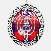 Scottish Clan Hamilton Tartan und Wappen Keramik Ornament (Links)
