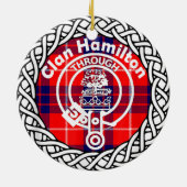 Scottish Clan Hamilton Tartan und Wappen Keramik Ornament (Hinten)