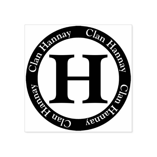 Scottish Clan Hannay Letter H Monogram Gummistempel (Prägung)