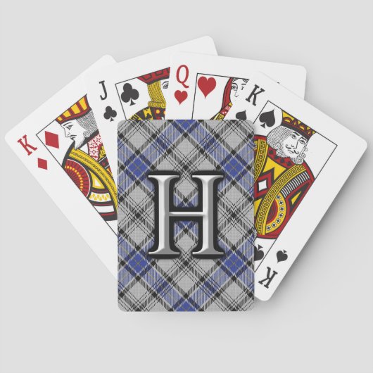 Scottish Clan Hannay Letter H Monogram Tartan Deck Spielkarten (Rückseite)