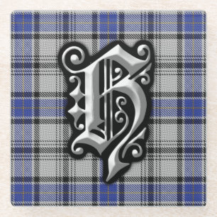 Scottish Clan Hannay Letter H Monogram Tartan Glasuntersetzer