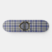 Scottish Clan Hannay Tartan Shield Skateboard (Horizontal)