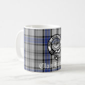 Scottish Clan Hannay Wappen Abzeichen und Tartan C Kaffeetasse (Vorderseite Links)