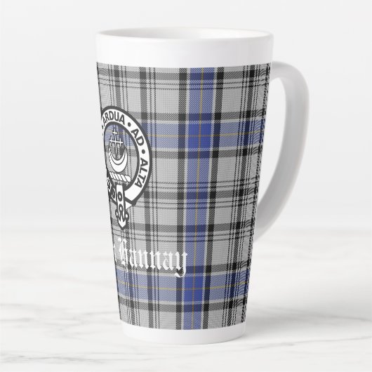 Scottish Clan Hannay Wappen Abzeichen und Tartan C Milchtasse (Rechte Ecke)