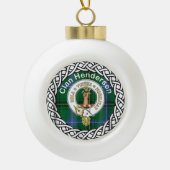Scottish Clan Henderson Old Tartan und Wappen Keramik Kugel-Ornament (Vorderseite)