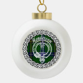 Scottish Clan Henderson Tartan und Wappen Keramik Kugel-Ornament (Vorderseite)