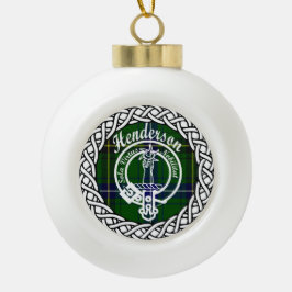 Scottish Clan Henderson Tartan und Wappen Keramik Kugel-Ornament