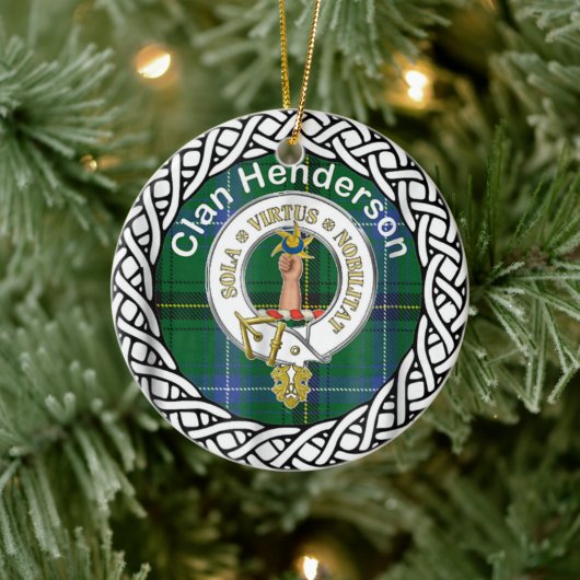 Scottish Clan Henderson Tartan und Wappen Keramik Ornament (Baum)