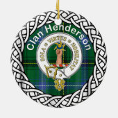 Scottish Clan Henderson Tartan und Wappen Keramik Ornament (Hinten)
