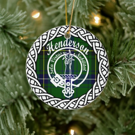 Scottish Clan Henderson Tartan und Wappen Keramik Ornament (Baum)