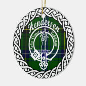Scottish Clan Henderson Tartan und Wappen Keramik Ornament (Links)