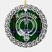 Scottish Clan Henderson Tartan und Wappen Keramik Ornament (Hinten)