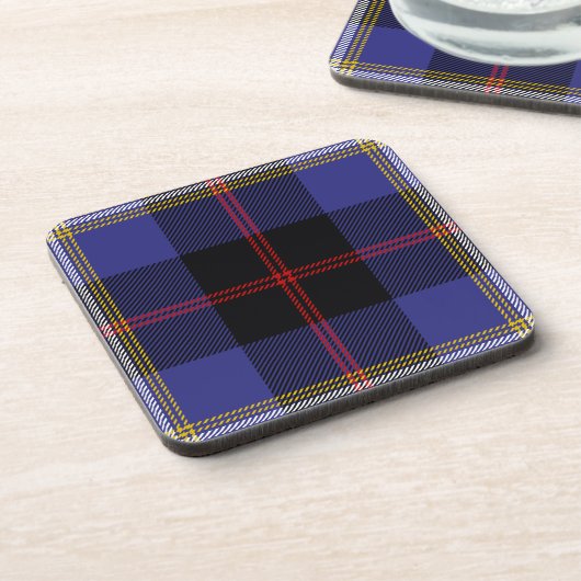 Scottish Clan Hill Tartan Pläd Getränkeuntersetzer (Linke Seite)