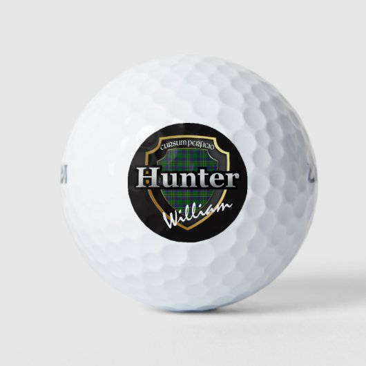 Scottish Clan Hunter personalisiert Ihren Namen Golfball (Vorderseite)