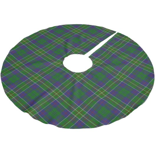 Scottish Clan Hunter Tartan Polyester Weihnachtsbaumdecke (Schrägansicht)