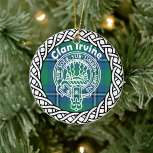 Scottish Clan Irvine Tartan und Wappen Keramik Ornament