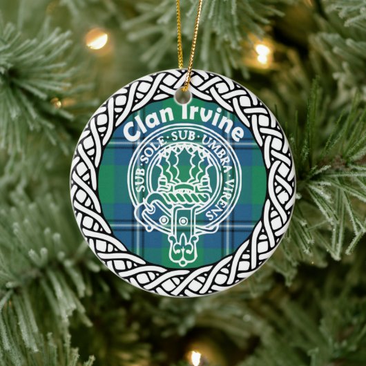 Scottish Clan Irvine Tartan und Wappen Keramik Ornament (Baum)