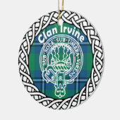 Scottish Clan Irvine Tartan und Wappen Keramik Ornament (Links)