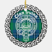 Scottish Clan Irvine Tartan und Wappen Keramik Ornament (Hinten)