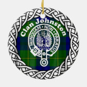 Scottish Clan Johnston Tartan und Wappen Keramik Ornament (Hinten)