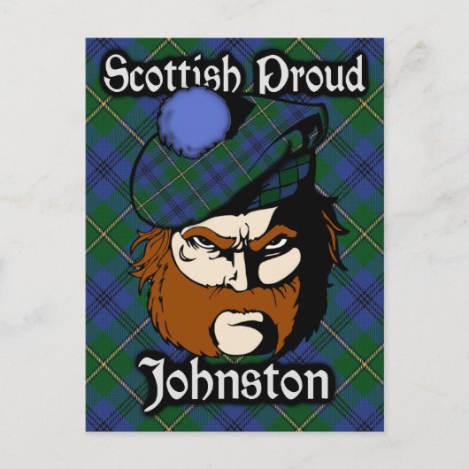 Scottish Clan Johnstone Johnston Tartan Postcard Postkarte (Vorderseite)
