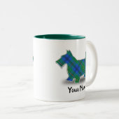 Scottish Clan Johnstone Tartan Scottish Terrier Zweifarbige Tasse (VorderseiteRechts)