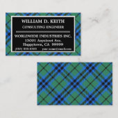 Scottish Clan Keith Tartan Kariert Visitenkarte (Vorne/Hinten)