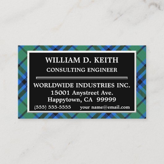 Scottish Clan Keith Tartan Kariert Visitenkarte (Vorderseite)