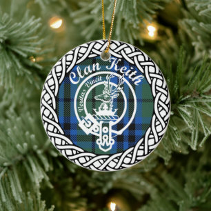 Scottish Clan Keith Tartan und Crest Keramik Ornament