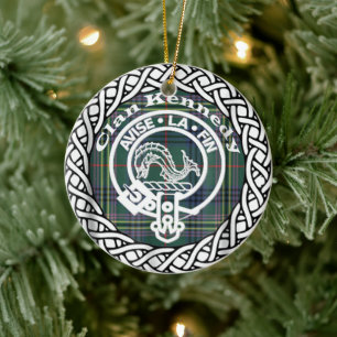 Scottish Clan Kennedy Tartan und Wappen Keramik Ornament