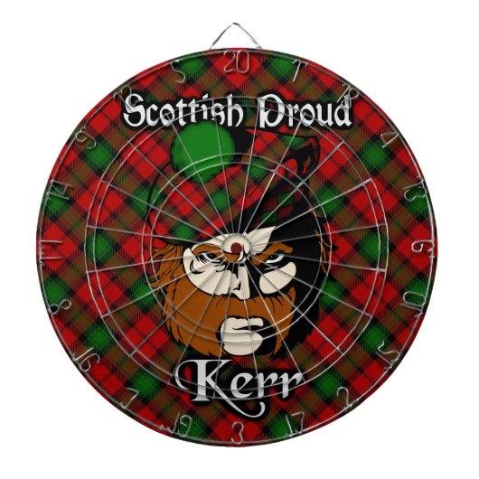 Scottish Clan Kerr Tartan Dartboard Dartscheibe (vorne)