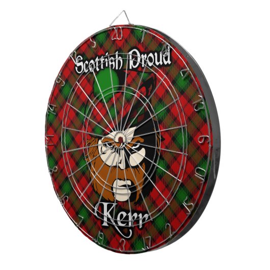 Scottish Clan Kerr Tartan Dartboard Dartscheibe (Vorderseite rechts)
