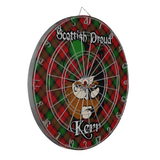 Scottish Clan Kerr Tartan Dartboard Dartscheibe (Vorderseite Links)