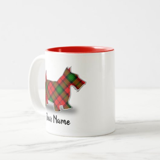 Scottish Clan Kerr Tartan Scottish Terrier Zweifarbige Tasse (Vorderseite Links)