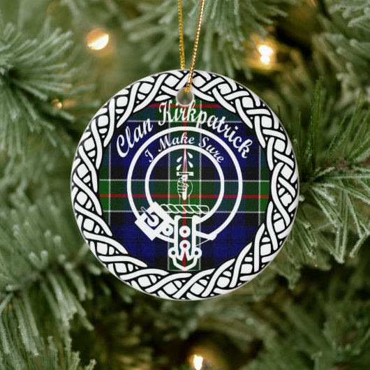 Scottish Clan Kirkpatrick Tartan und Wappen Keramik Ornament (Baum)