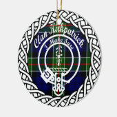 Scottish Clan Kirkpatrick Tartan und Wappen Keramik Ornament (Links)