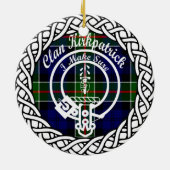 Scottish Clan Kirkpatrick Tartan und Wappen Keramik Ornament (Hinten)