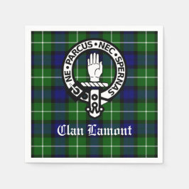 Scottish Clan Lamont Wappen Abzeichen und Taetan Serviette